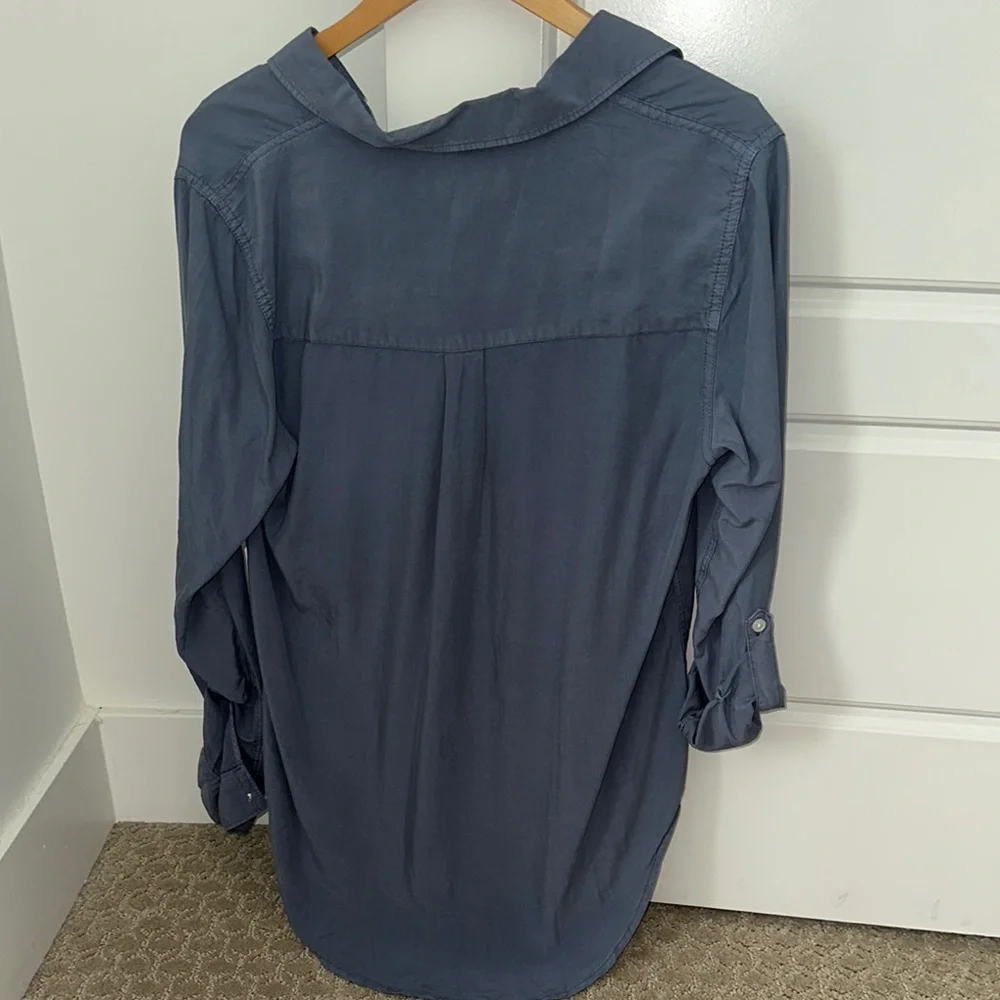 Women’s Blue Button Up  Shirt - Picture 3 of 3